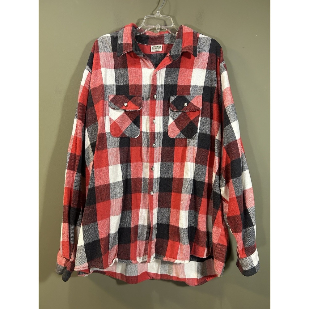 Vintage 80s 90s Five Brother Flannel Shirt Men's Tallman Plaid Workwear Sz 4XL